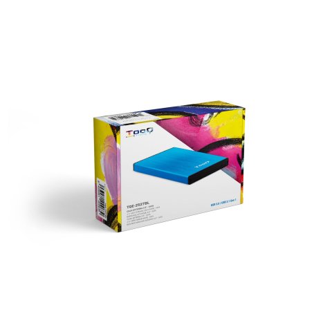 Caja Externa 2.5" Usb 3.0 Tooq Tqe-2527bl Para Hd Hasta 9,5mm Sata Usb 3.0 3.1 Gen1 Azul