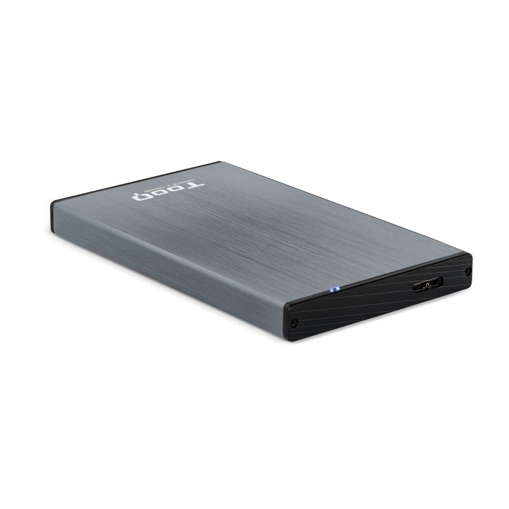 Caja Externa 2.5" Usb 3.0 Tooq Tqe-2527g Para Hd Hasta 9,5mm Sata Usb 3.0 3.1 Gen1 Gris