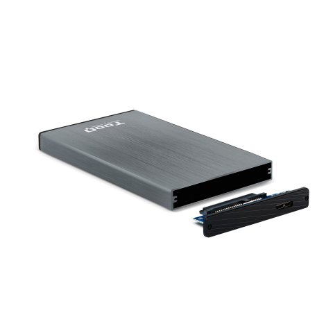 Caja Externa 2.5" Usb 3.0 Tooq Tqe-2527g Para Hd Hasta 9,5mm Sata Usb 3.0 3.1 Gen1 Gris