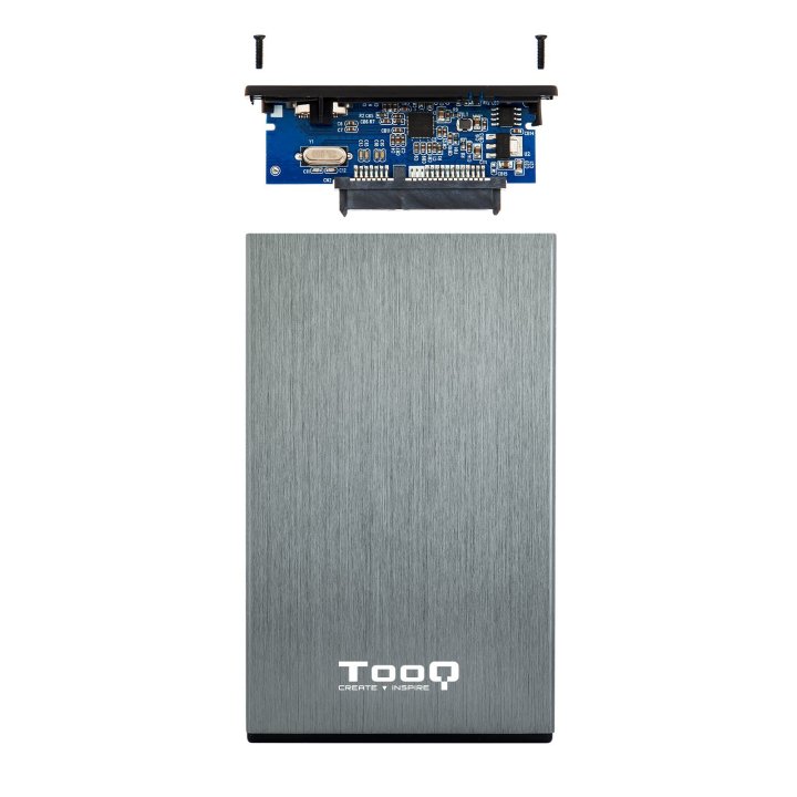 Caja Externa 2.5" Usb 3.0 Tooq Tqe-2527g Para Hd Hasta 9,5mm Sata Usb 3.0 3.1 Gen1 Gris