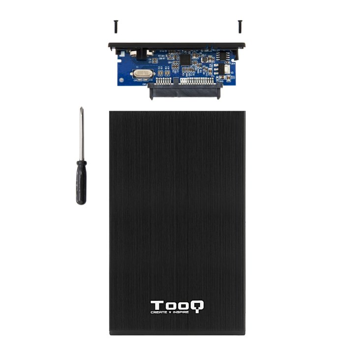 Caja Externa 2.5" Usb 3.0 Tooq Tqe-2527b Para Hd Hasta 9,5 Sata Usb 3.0 3.1 Gen1 Negra