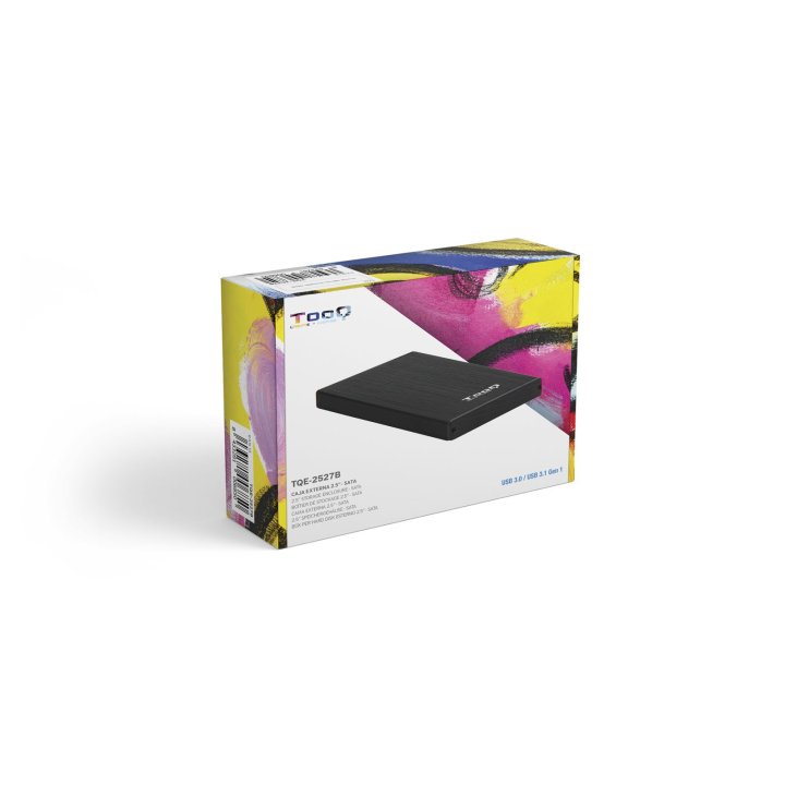 Caja Externa 2.5" Usb 3.0 Tooq Tqe-2527b Para Hd Hasta 9,5 Sata Usb 3.0 3.1 Gen1 Negra