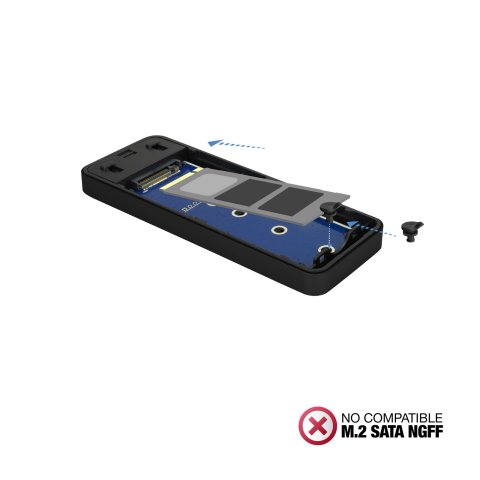 Caja Externa M.2 Usb-c Tooq Tqe-2280b Para M.2 Nvme Pcie Usb 3.1 Gen2 Negra