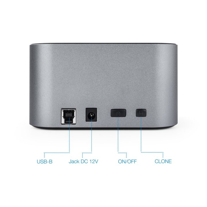Docking Station Tooq Tqds-802dw 2,5" 3,5" Sata Usb 3.1 Funcion Clonación Gris
