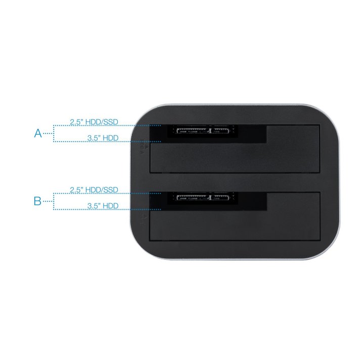Docking Station Tooq Tqds-802dw 2,5" 3,5" Sata Usb 3.1 Funcion Clonación Gris