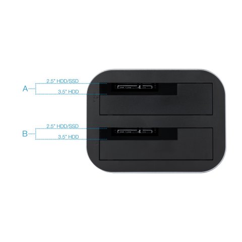 Docking Station Tooq Tqds-802dw 2,5" 3,5" Sata Usb 3.1 Funcion Clonación Gris