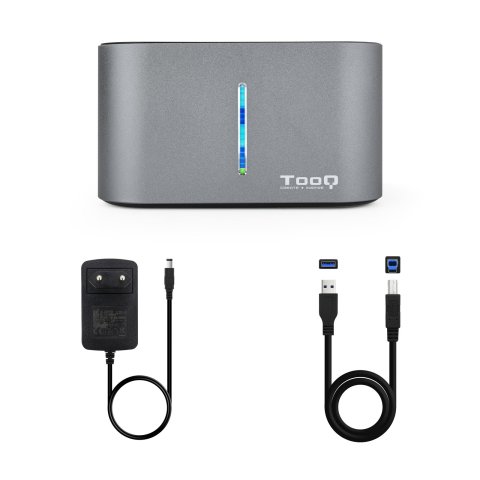 Docking Station Tooq Tqds-802dw 2,5" 3,5" Sata Usb 3.1 Funcion Clonación Gris