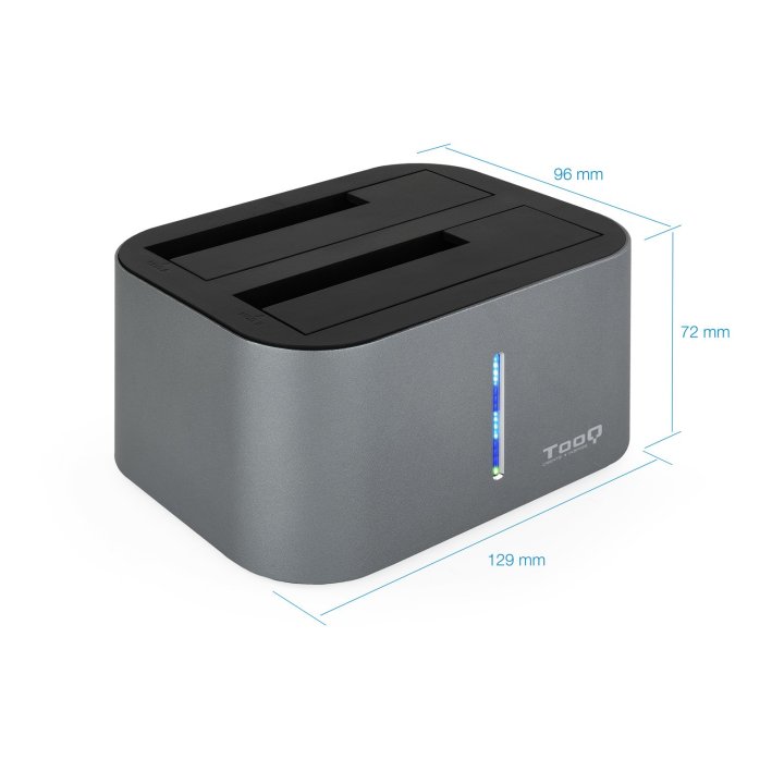 Docking Station Tooq Tqds-802dw 2,5" 3,5" Sata Usb 3.1 Funcion Clonación Gris