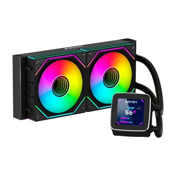 Sistema De Refrigeracion Liquida Abysm Ab324011 Oceanic Lcd 240 Negro Argb Dual Fan
