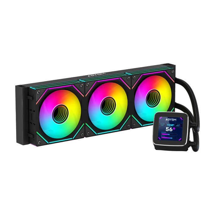 Sistema De Refrigeracion Liquida Abysm Ab336011 Oceanic Lcd 360 Negro Argb Triple Fan