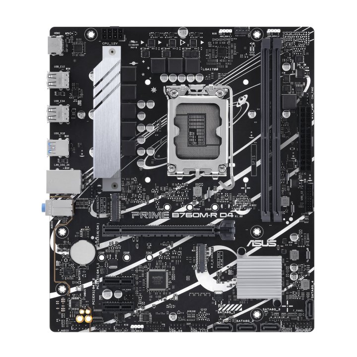 Pb Asus Prime B760m-r D4 M-atx Skt 1700 13º 14º Gen 2xddr4 3200mhz Hdmi 2xm.2 G-lan 2,5 Gb Usb3.2 Iluminacion Rgb