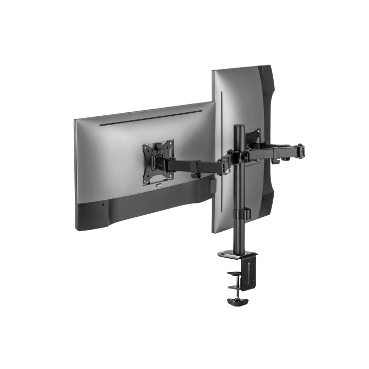 Soporte De Mesa Equip 650157 Para 2 Pantallas 17"-32" De Brazo Inclinable Y Giratorio 360§ Max. Vesa 100x100 Hata 9kg Por Pan