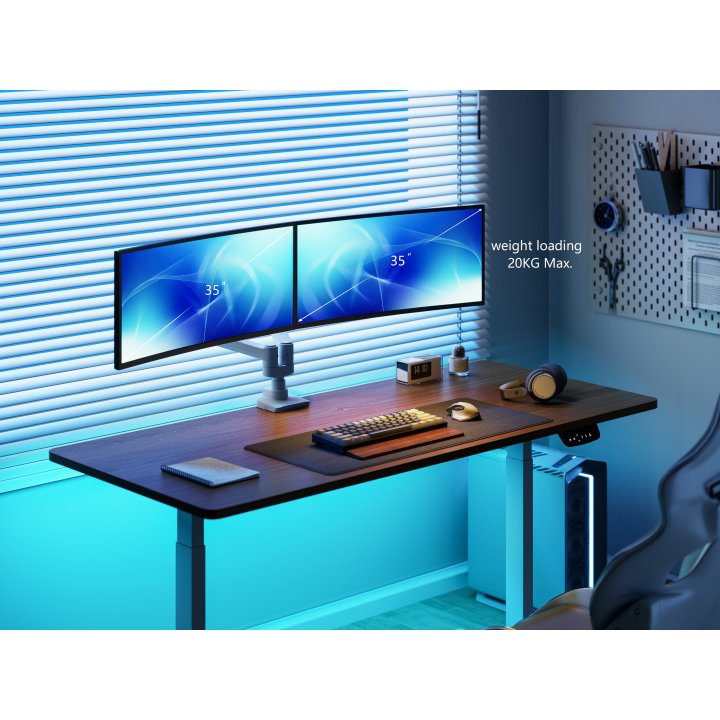 Soporte De Mesa Equip 650183 Para 2 Pantalla De 17"-35" Blanco Max. 20kg Por Pantalla Max.vesa 100x100 Resorte De Gas