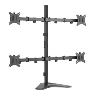 Soporte De Mesa Con Base Equip 650127 Para 4 Pantallas 17"-32" Doble Brazo Articulado Vesa Standard Hasta 9kg