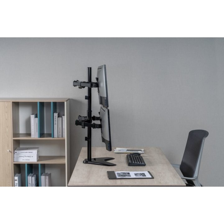Soporte De Mesa Con Base Equip 650127 Para 4 Pantallas 17"-32" Doble Brazo Articulado Vesa Standard Hasta 9kg