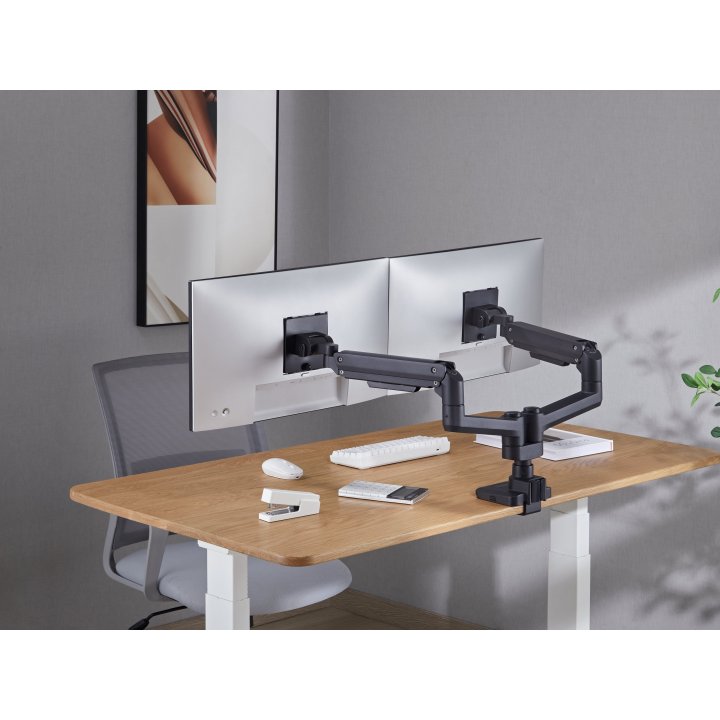 Soporte De Mesa Equip 650182 Para 2 Pantalla De 17"-35" Negro Max. 20kg Por Pantalla Max.vesa 100x100 Resorte De Gas