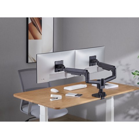 Soporte De Mesa Equip 650182 Para 2 Pantalla De 17"-35" Negro Max. 20kg Por Pantalla Max.vesa 100x100 Resorte De Gas