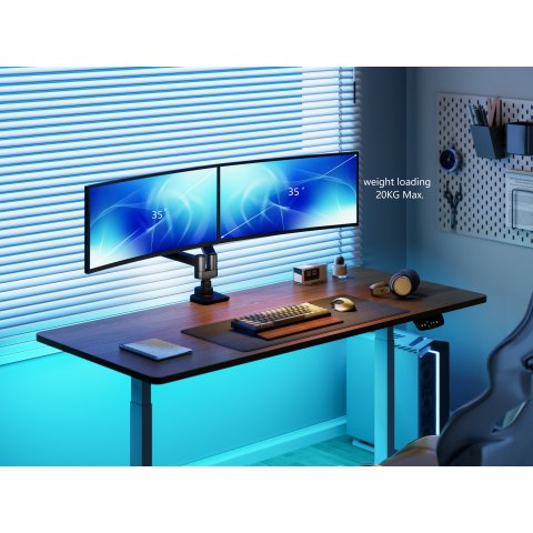 Soporte De Mesa Equip 650182 Para 2 Pantalla De 17"-35" Negro Max. 20kg Por Pantalla Max.vesa 100x100 Resorte De Gas