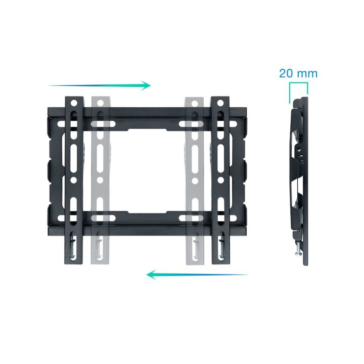 Soporte De Pared Fijo Tooq Lp1043f-b Para Pantalla 23-43" Max 45kg Vesa 200x200 Negro