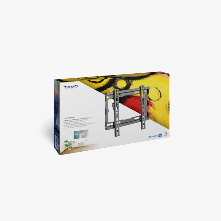 Soporte De Pared Fijo Tooq Lp1043f-b Para Pantalla 23-43" Max 45kg Vesa 200x200 Negro