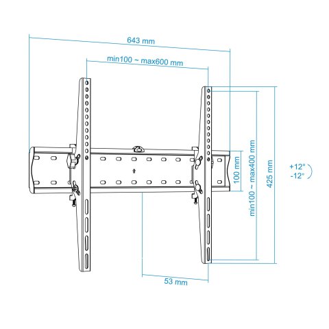 Soporte De Pared Fijo Tooq Lp4270t-b Para Pantalla 37-70" Max. 40kg Vesa Max. 600x400 Inclinacion Negro