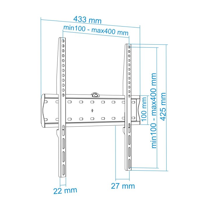 Soporte De Pared Fijo Tooq Lp4155f-b Para Pantalla 32-55" Max. 40kg Vesa Max. 400x400 Negro