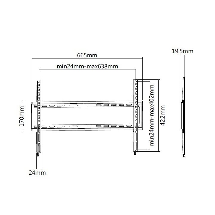 Soporte De Pared Fijo Equip Para Pantalla 37"- 70" Max. 35kgs Vesa Max 600x400