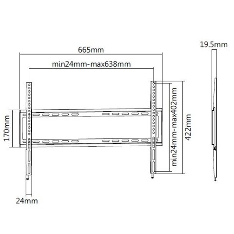 Soporte De Pared Fijo Equip Para Pantalla 37"- 70" Max. 35kgs Vesa Max 600x400