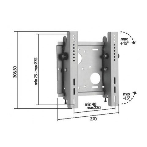 Soporte De Pared Fijo Omb Monoplasma-s Para Tv Orientable Verti. +-15§ Vesa 50  75  100  200 + Brazo De Regalo Twisplama