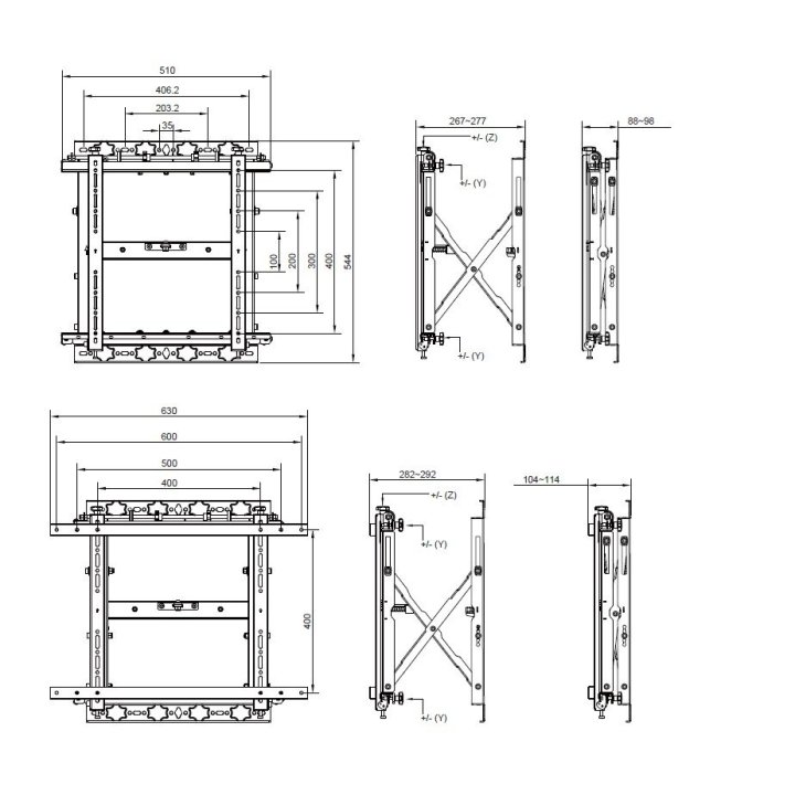 Soporte De Pared Fijo Equip 650325 Para Pantalla 19"-70" Push-in Pop-out Vesa Max 600x400 Peso Max. 50kg