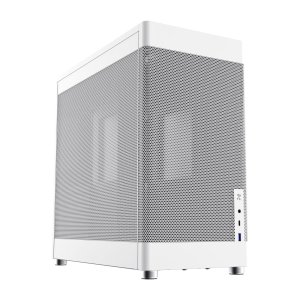 Caja Atx Semitorre Coolbox Mesh Atx Mp1 1x3,5" 3x2,5" 1xusb 3.2 1xusb-c Gpu Max 355mm Color Blanco