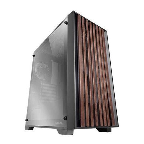 Caja Atx Semitorre Mars Gaming Mcwoodc Madera Y Cristal Cromado 2x3.5 3x2.5 Gpu 365mm