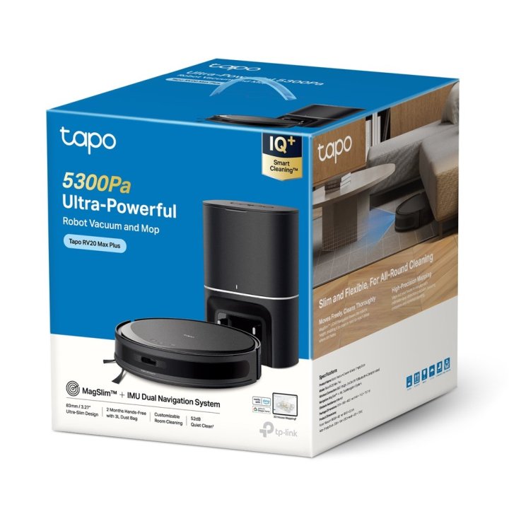 Robot Aspirador Y Friegasuelos Tp-link Tapo Rv20 Max Plus Potencia 5300pa Deposito 3l Auto Vaciado