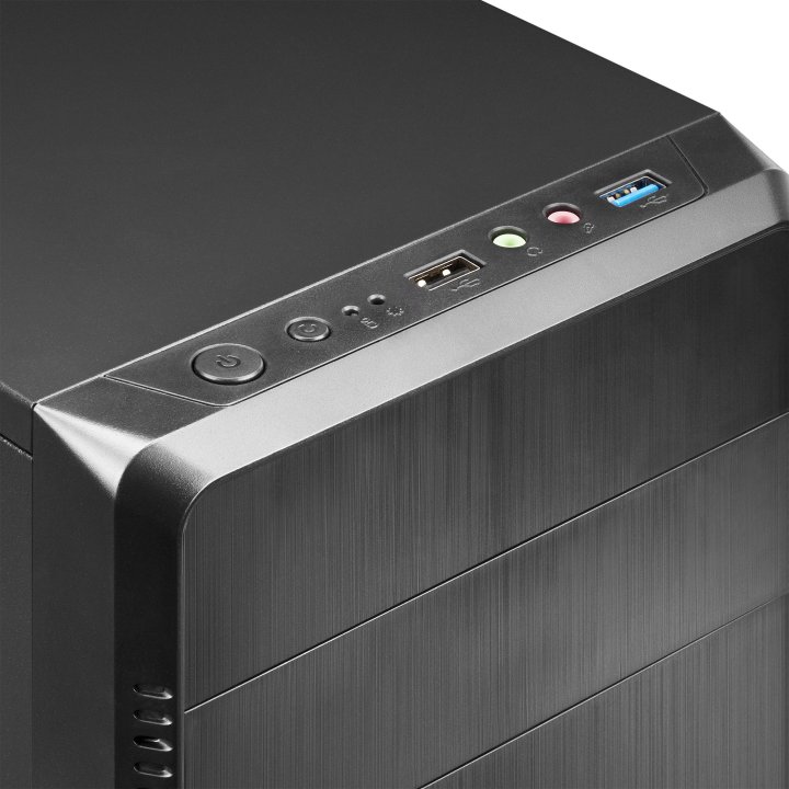 Caja Microatx Tacens Anima Acm500 Frontal Negro Diseño Alumini Pulido Usb 3.0 Y 2.0 Fuente De 500w Incluida