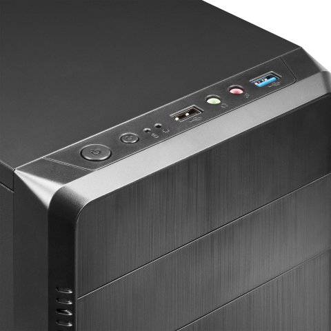 Caja Microatx Tacens Anima Acm500 Frontal Negro Diseño Alumini Pulido Usb 3.0 Y 2.0 Fuente De 500w Incluida