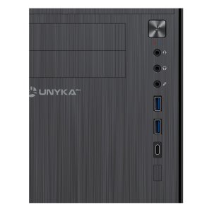Caja Micro Atx Unyka Aero C12 Frontal Aluminio Cepillado Usb3,0 Usb-c Color Negro Sin F.a 2