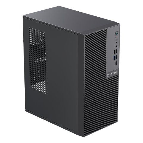 Caja Micro Atx Unykach Numen 500 Pro Type C Color Negro Sin Fuente De Alimentacion