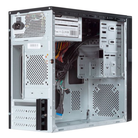 Caja Micro Atx Unykach Grey Rain Evo Color Negro Frontal Cepillado Con Regillas Laterales Usb 2.0 Y 3.0 Incluye Fuente De Ali