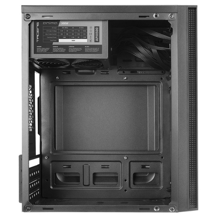 Caja Microatx Tacens Anima Ac5 Usb3.0 Usb2.0 Frontal Mesh Black Con Fuente De Alimentacion 500w Apiii500si 85% De Eficiencia