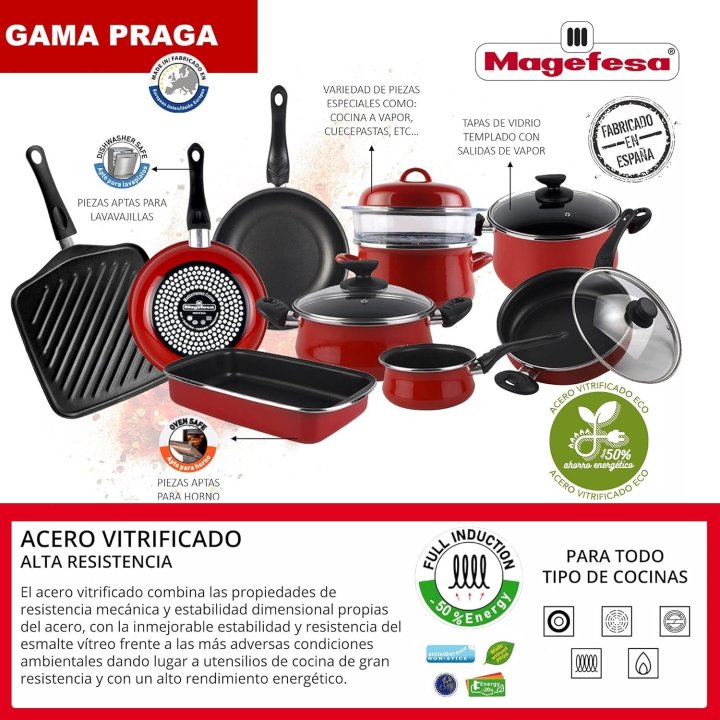 Paellera Magefesa K2 Rojo 34 Acero...