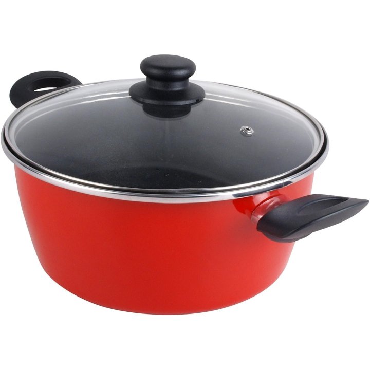 Cacerola Con Tapa Cristal Magefesa K2 Rojo 28...