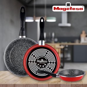 Sarten Magefesa K2 Rojo 24-26-28 Lote Acero Antiadherente... 2