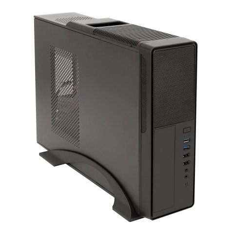 Caja Microatx Slim Unyka Matx 2010se Frontal Micro Perforado Conector Usb Type C Con Fuente Sfx 450w Apta Para Reparaciones