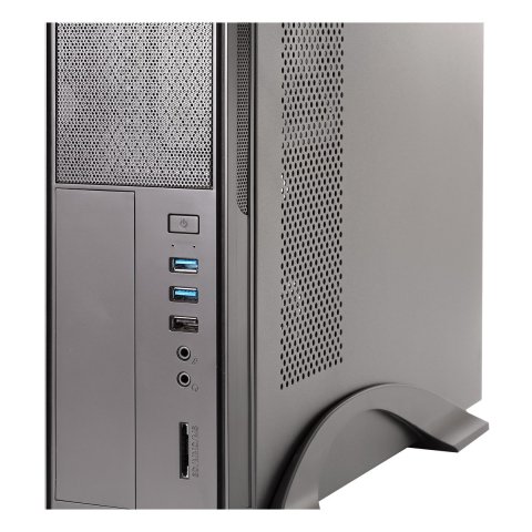 Caja Microatx Slim Unyka Matx Uk2010 Permite Posicion Horizontal O Vertical Color Negro Con Fuente Sfx 450w