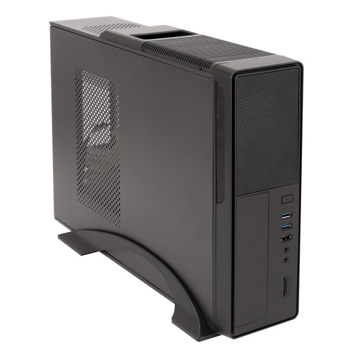 Caja Microatx Slim Unyka Matx Uk2010 Permite Posicion Horizontal O Vertical Color Negro Con Fuente Sfx 450w