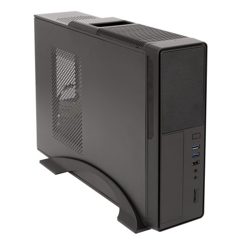 Caja Microatx Slim Unyka Matx Uk2010 Permite Posicion Horizontal O Vertical Color Negro Con Fuente Sfx 450w