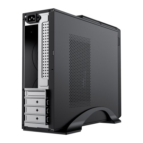 Caja Micro Atx Slim Unyka Uk2011 Type C Diseño Compacto Fuente Sfx 450w Formato Horizontal Vertical Color Negro