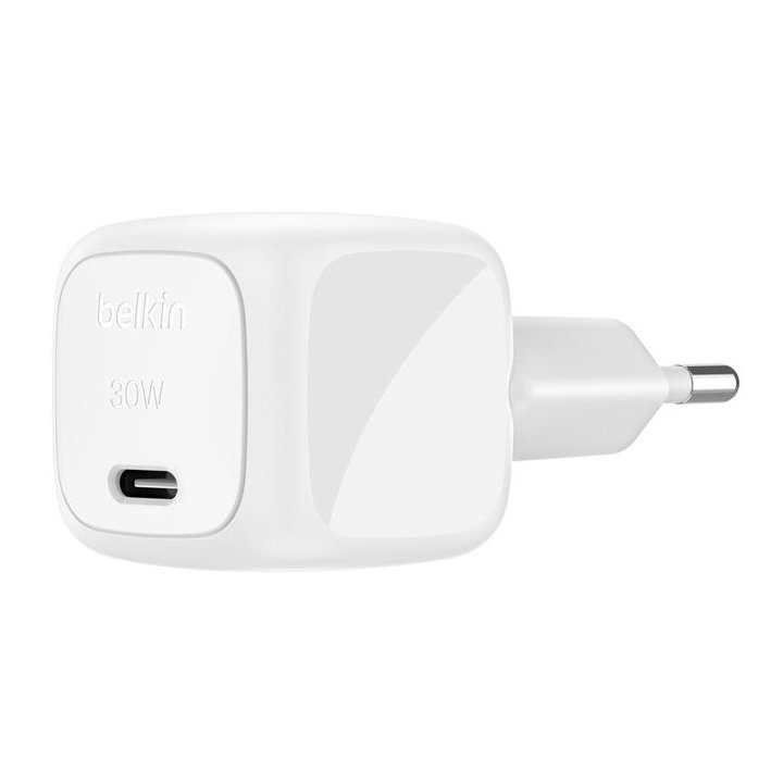 Cargador De Pared Belkin Wca008kq1mwh-b6 Boost Charge Usb-c 30w Blanco Cable 1m Usb-c 