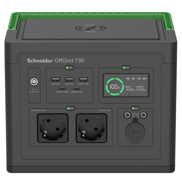 Estacion De Energia Portatil Apc Pps730-gr Offgrid 730 738wh 995w Entrada Cc 2xac Usb Carga Inalambrica Lcd