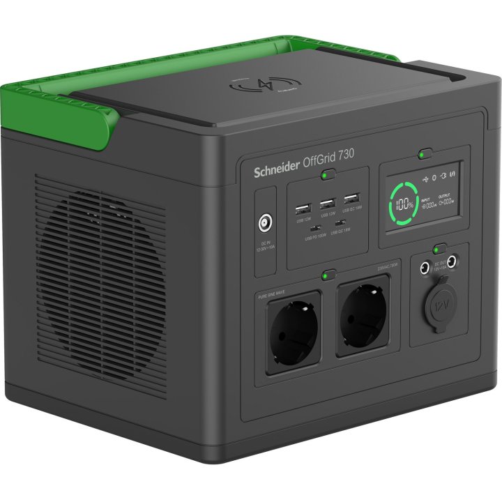 Estacion De Energia Portatil Apc Pps730-gr Offgrid 730 738wh 995w Entrada Cc 2xac Usb Carga Inalambrica Lcd